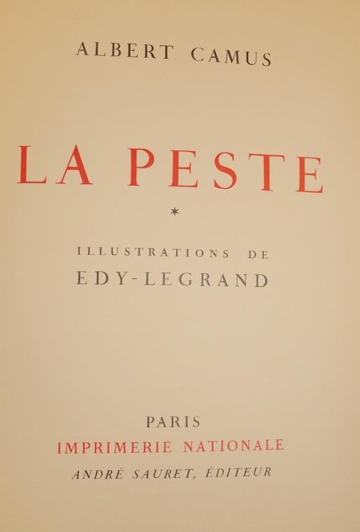 Boxed Set Of "la Peste" Camus And Edy Legrand-photo-3