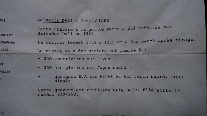 "shakespeare"  Stamp By Salvador Dali ...1969-photo-2