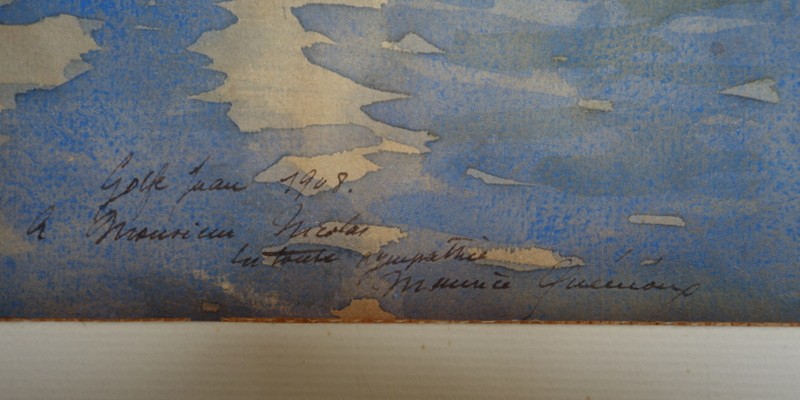 "GOLFE JUAN" Aquarelle de Maurice QUENIOUX ...1908-photo-4