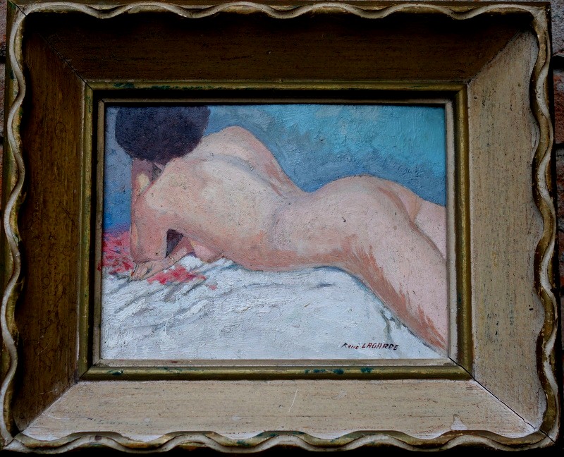 "FEMME NUE ALLONGEE de DOS" par René LAGARDE vers 1930