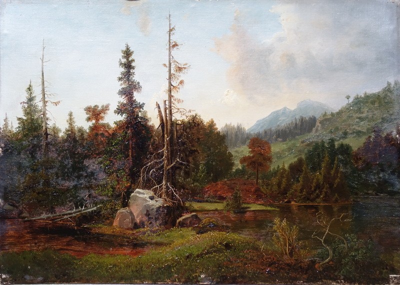 "PAYSAGE ALPESTRE " vers 1850/70......Allemagne, Suisse (?)