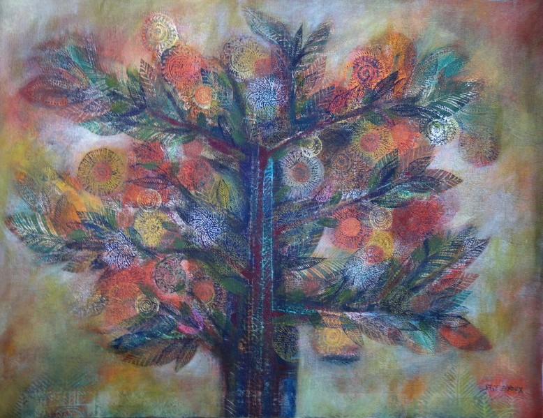 "tree With Flowers" By Serge Arnoux 1960/70
