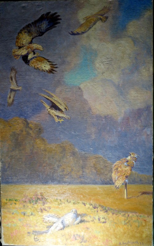 "La CHASSE au GRAND DUC" par Alfred ANDRIEUX ...1923
