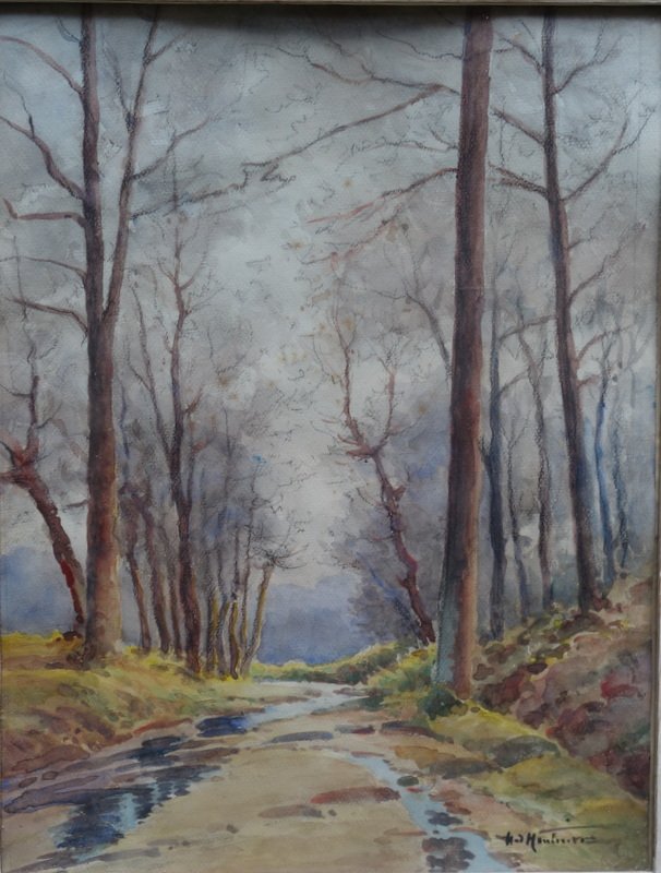 "L'Allée aprés la Pluie" par Henri d'HAUTERIVE vers 1950-photo-2
