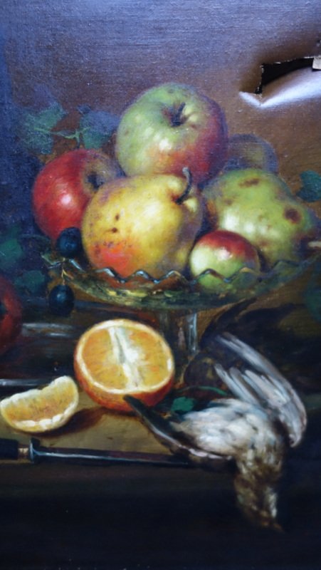 "NATURE MORTE aux FRUITS" Signature Non Lue ..19 éme Siécle-photo-3