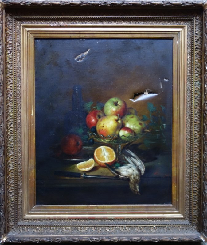 "NATURE MORTE aux FRUITS" Signature Non Lue ..19 éme Siécle
