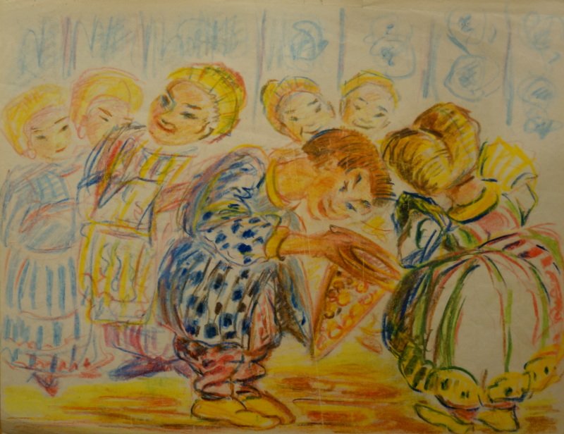"circus" 4 Color Drawing ..1950-photo-3
