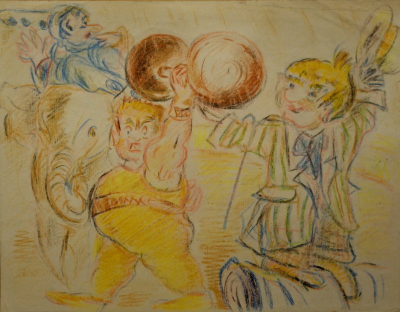 "circus" 4 Color Drawing ..1950-photo-4