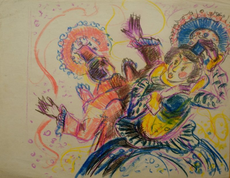 "circus" 4 Color Drawing ..1950-photo-1