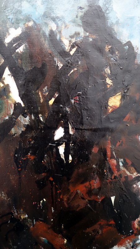"ABSTRACTION NOIRE et BLANCHE " Batta MIHAILOVITCH (Serbe) 1958/60-photo-3