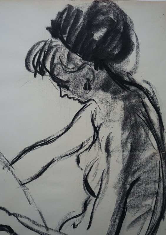 "Nu ASSIS" Dessin par Maurice MELAT ...1965-photo-2