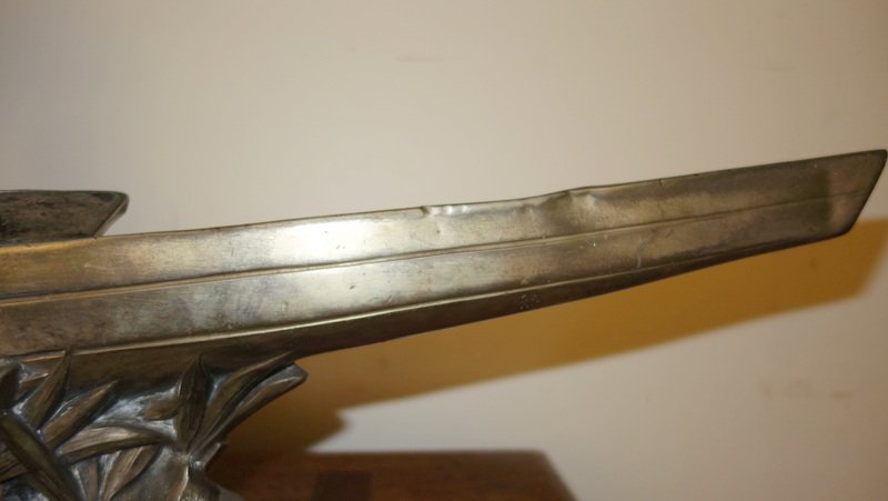 Grand Trophée "RAMEUR" Régule ou Etain vers 1900/1920-photo-4