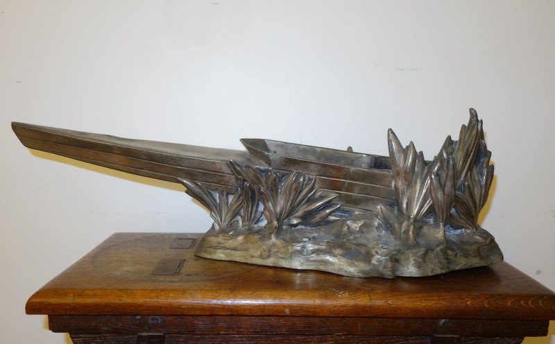 Grand Trophée "RAMEUR" Régule ou Etain vers 1900/1920-photo-7