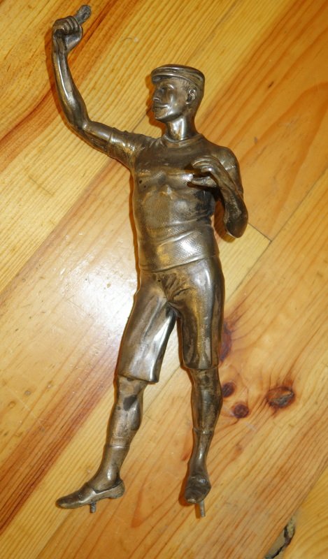 Grand Trophée "RAMEUR" Régule ou Etain vers 1900/1920-photo-8