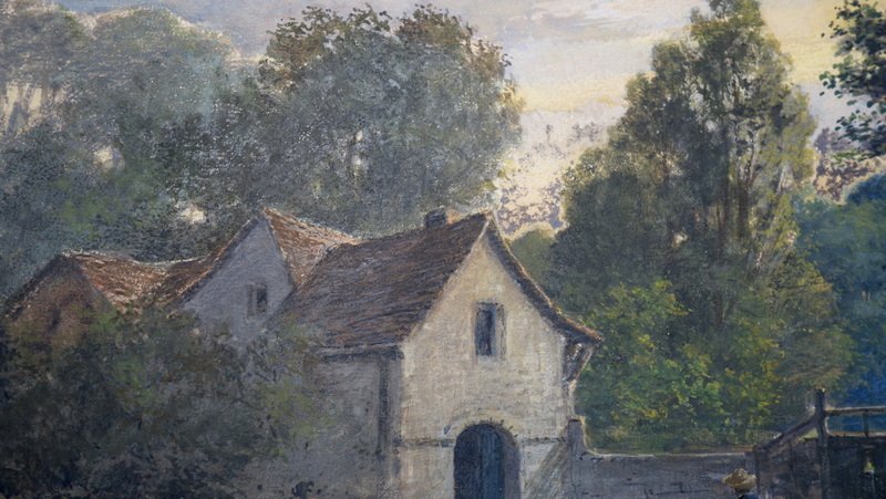 "rider In Front Of The Mill" Watercolor By Maurice Perronnet-photo-4