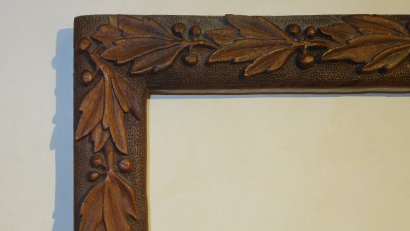 "oak Leaf Frame" Single-piece Wood, Black Forest Style ... 19th-photo-2