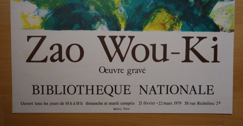 "zao Wou-ki' Poster, Lithograph By Atelier Bellini Paris .....1979-photo-2