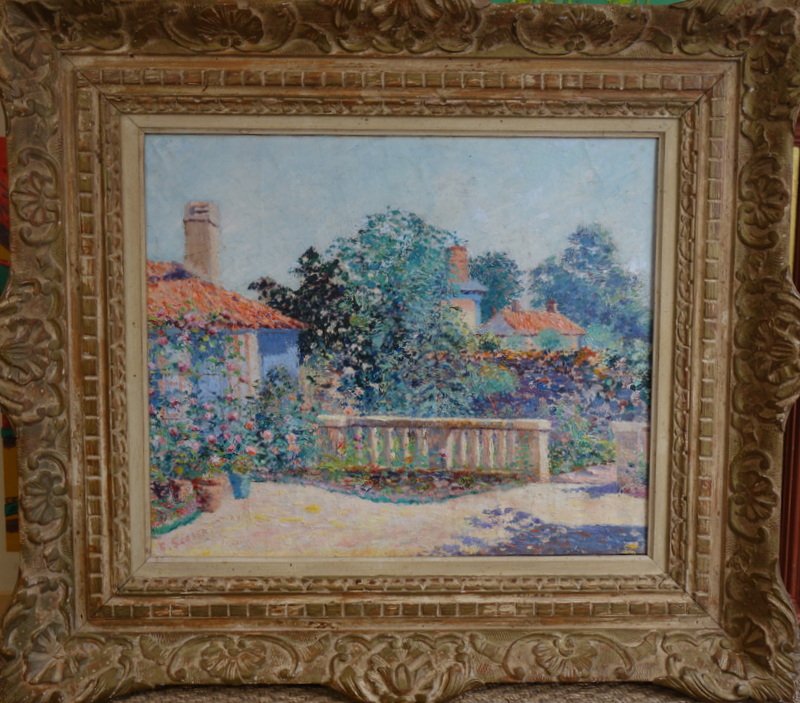 "rose Bushes On The Terrace" By Ferdinand Scossa, Circa 1920