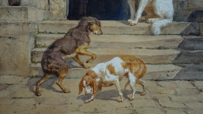 "CHIENS devant l'Entrée" par Jules et Gaston GELIBERT 1883-photo-4