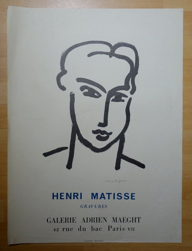 Affiche d'Exposition "Henri  MATISSE" Galerie MAEGHT.1964