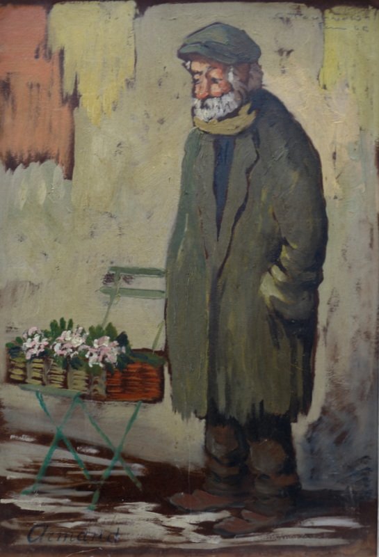 "flower Seller" By G. Tournon ... Paris 1945-photo-2