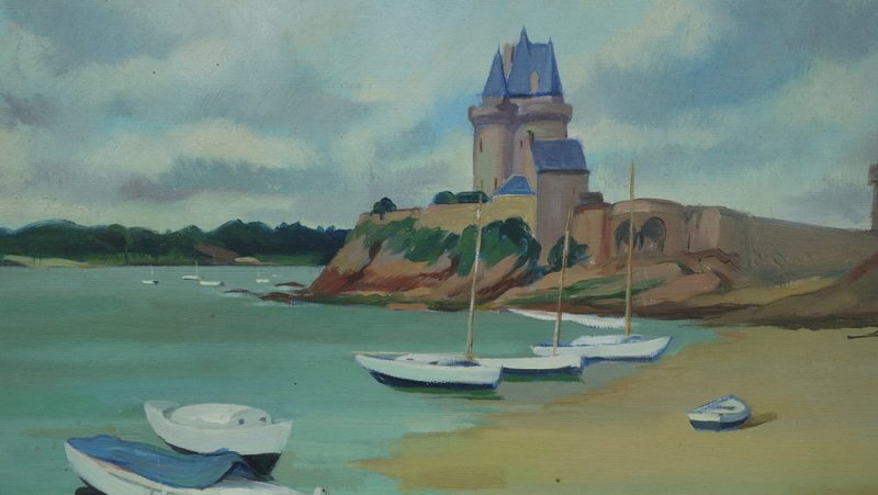 "the Solidor Tower In St Malo" By Maurice Liberti ... 1961 Salon-photo-3