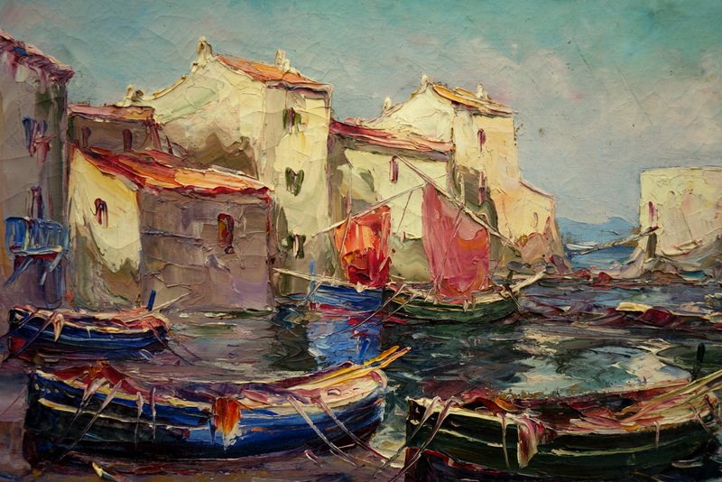 "SAINT TROPEZ , La TOUR du  PORTALET" Signature non lue , vers 1950.60-photo-2