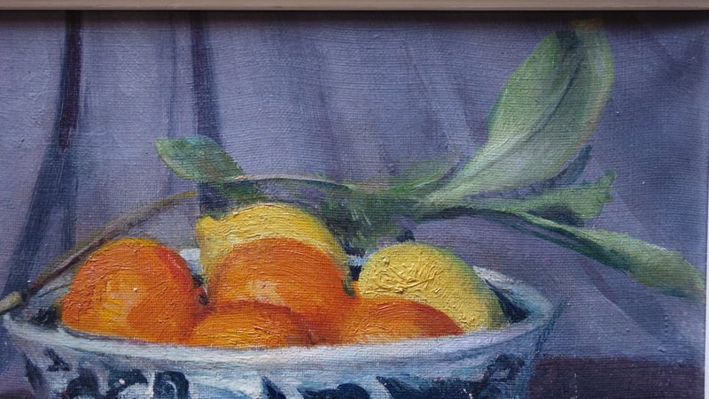 "oranges, Lemons, Chinese Bowl" Signature Illegible ...circa 1950-photo-3