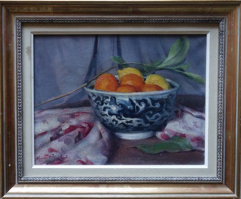 "oranges, Lemons, Chinese Bowl" Signature Illegible ...circa 1950