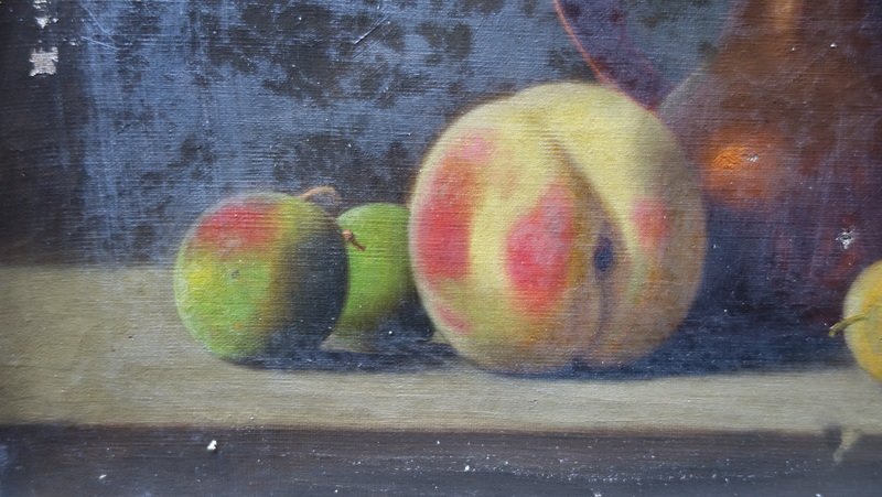 "peaches, Plums, Copper" By E. Buchet, Circa 1900-photo-3