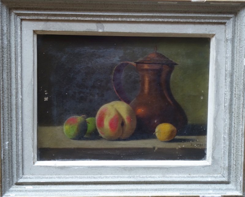 "peaches, Plums, Copper" By E. Buchet, Circa 1900
