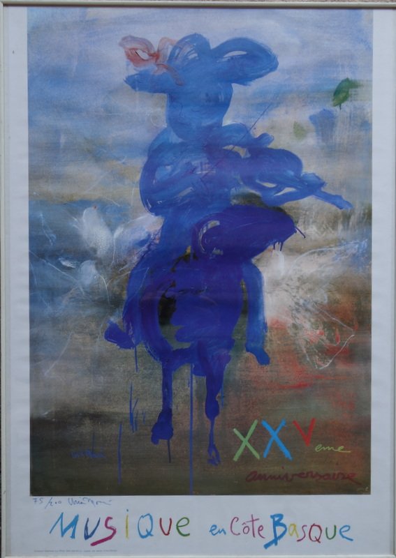 AFFICHE "MUSIQUE en COTE BASQUE " par URIA MONZON ..1985