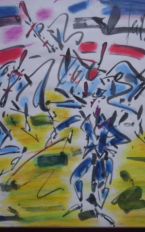 "the Circus Rider" Watercolor By Gen Paul -photo-3