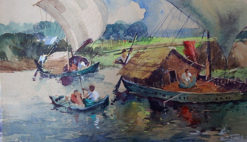 "L'ARRIVEE au MARCHE sur l'EAU" par MATIURT...INDONESIE-photo-1