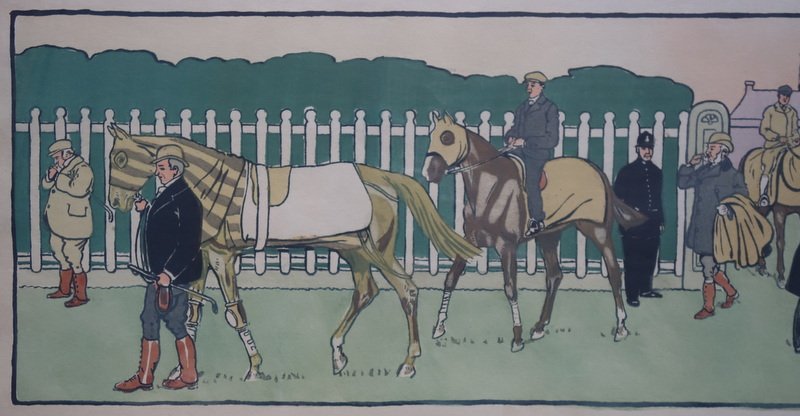 "AU PADDOCK "  Estampe par Harry ELIOTT -photo-2