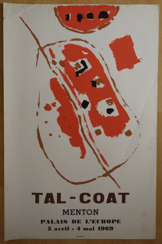 Exhibition Poster For "tal Coat" In Menton, 1969