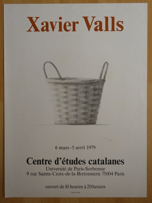 Exhibition Poster For "xavier Valls," Paris ... 1979