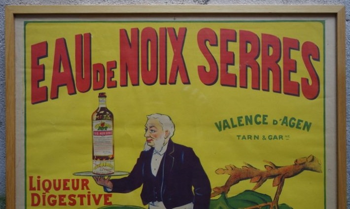 Affiche Originale "EAU de NOIX SERRES" Franc MALZAC vers 1910-photo-3