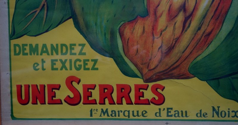 Affiche Originale "EAU de NOIX SERRES" Franc MALZAC vers 1910-photo-1