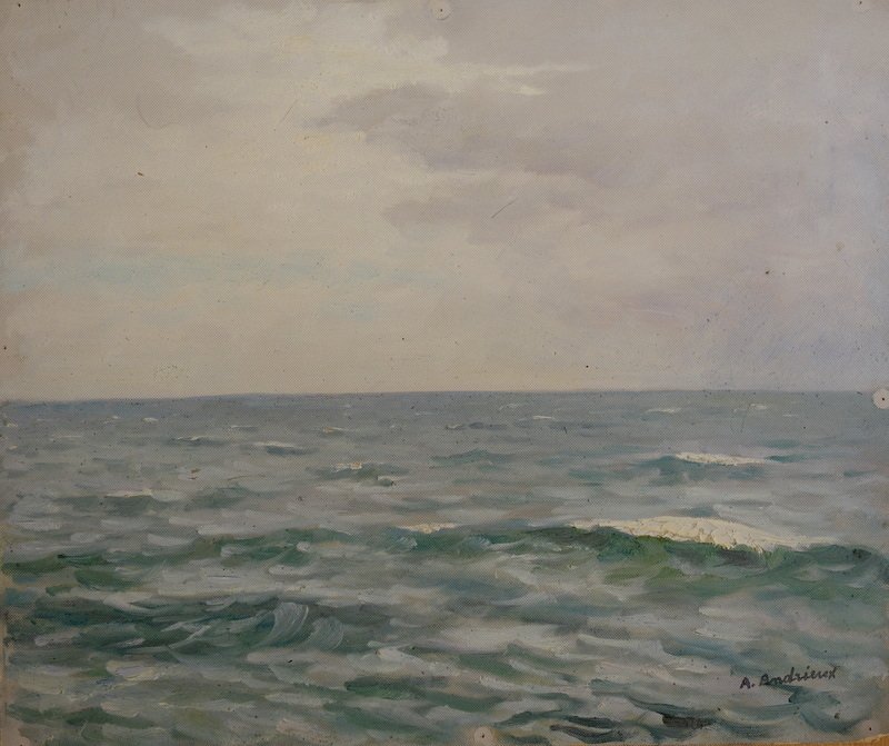 " BORD de MER" par A. ANDRIEUX  ..QUINIAC...BRETAGNE vers 1930