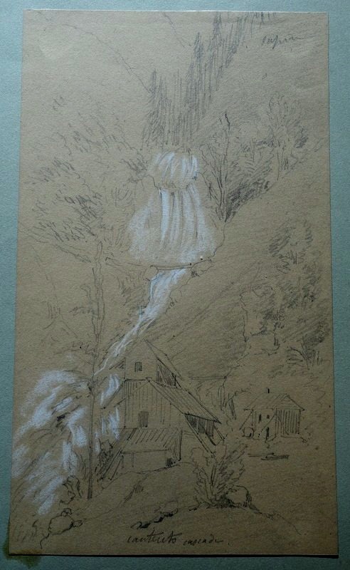 2 DESSINS ..."CASCADES" a  CAUTERETS  1873.....Hautes .Pyrénées-photo-1