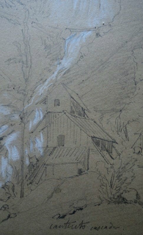 2 DESSINS ..."CASCADES" a  CAUTERETS  1873.....Hautes .Pyrénées-photo-2