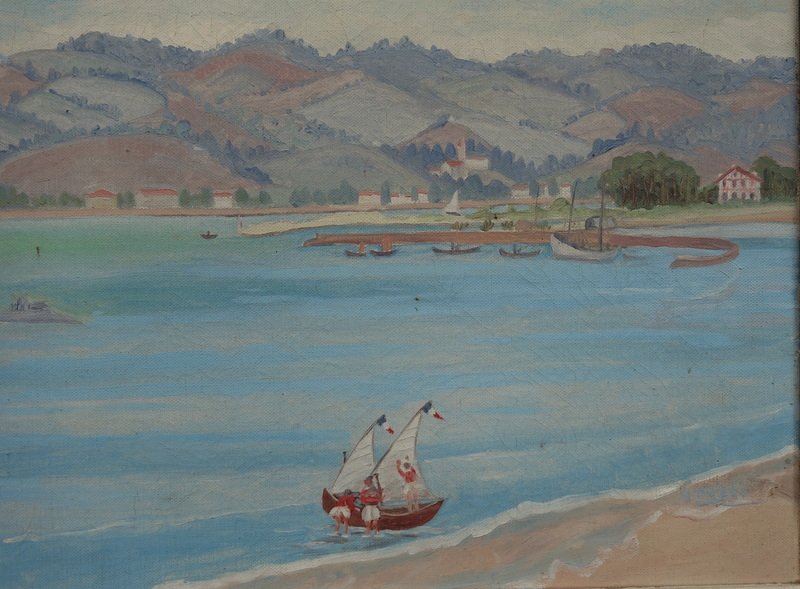 "FONTARABIE" Signature non lue ...PAYS BASQUE vers 1950-photo-4