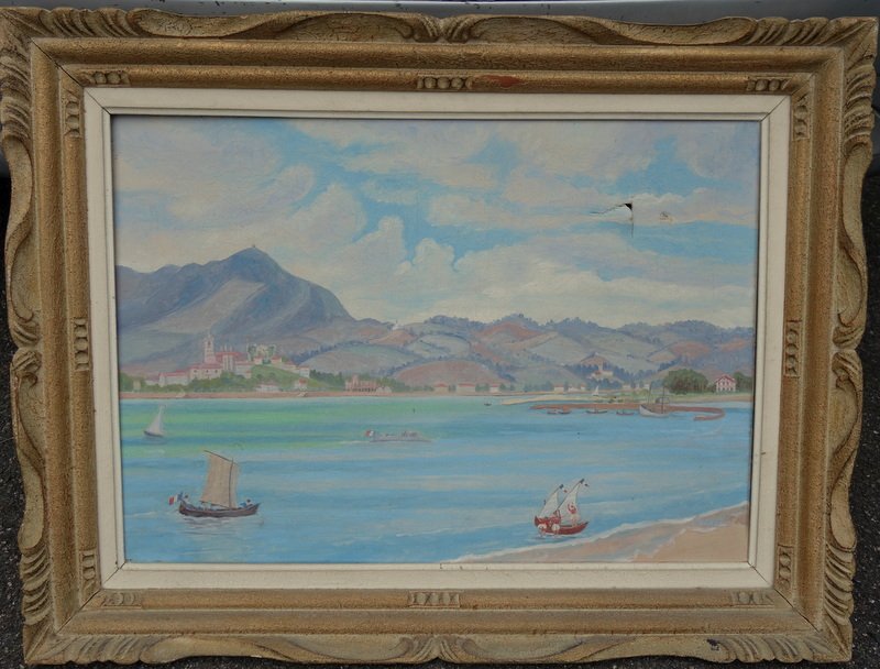 "FONTARABIE" Signature non lue ...PAYS BASQUE vers 1950