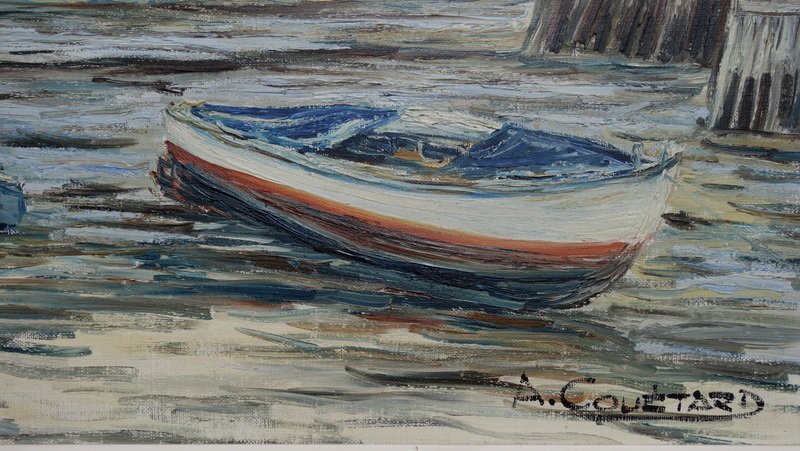 "piraillan Harbor" By Alain Couetard ...cap Ferret, Circa 1960-photo-4