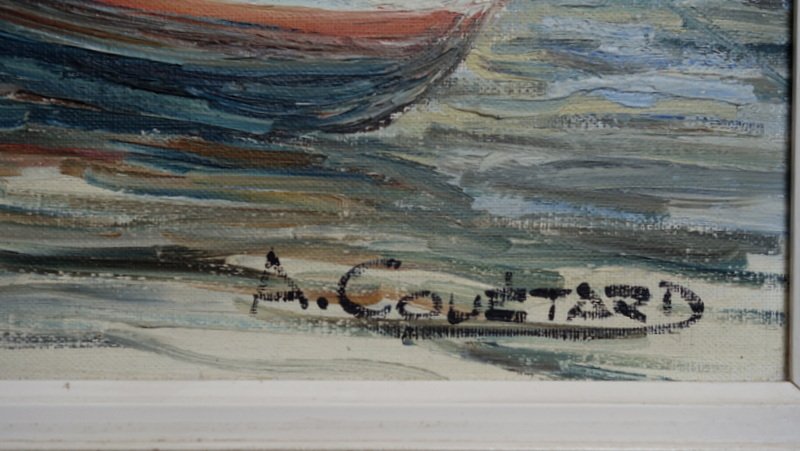 "piraillan Harbor" By Alain Couetard ...cap Ferret, Circa 1960-photo-2
