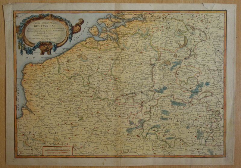 Carte "PAYS BAS "Partie Méridionale ......PARIS vers 1780