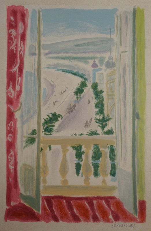 "nice, The Promenade" Lithograph By Jules Cavailles ...1954-photo-2