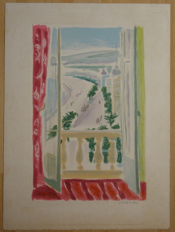 "nice, The Promenade" Lithograph By Jules Cavailles ...1954