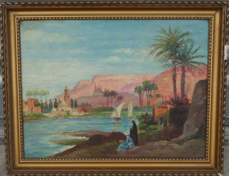 "on The Banks Of The Nile" By C. De Crepy... Egypt, Circa 1950